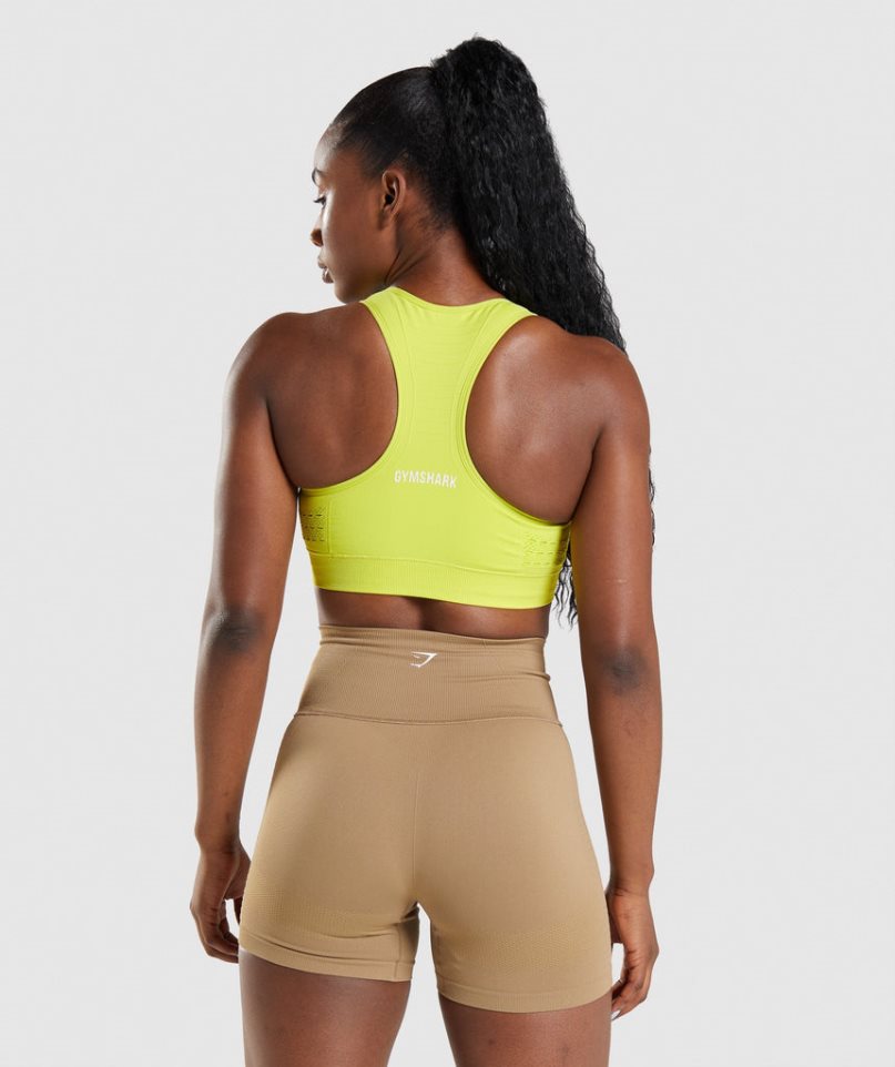 Women's Gymshark Energy Seamless Sports Bra Yellow | NZ 0JBKAN